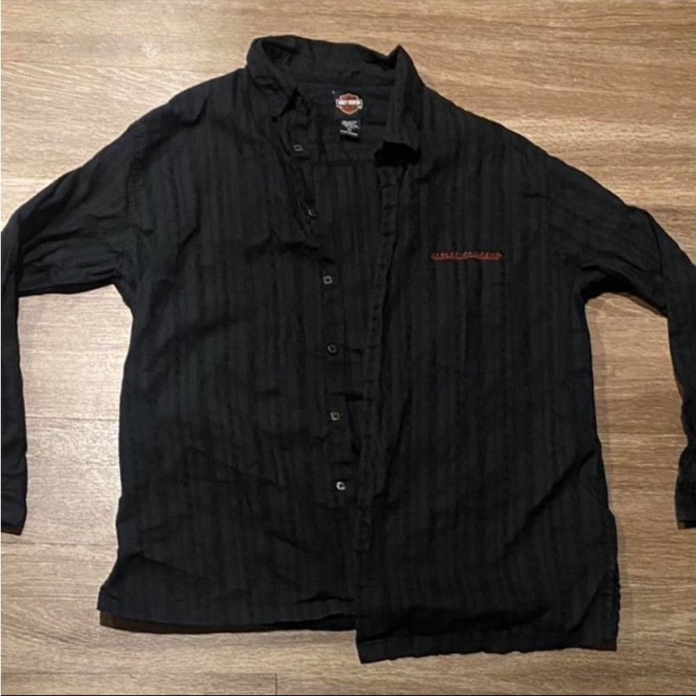 Harley-Davidson Black Casual Button Down Shirt